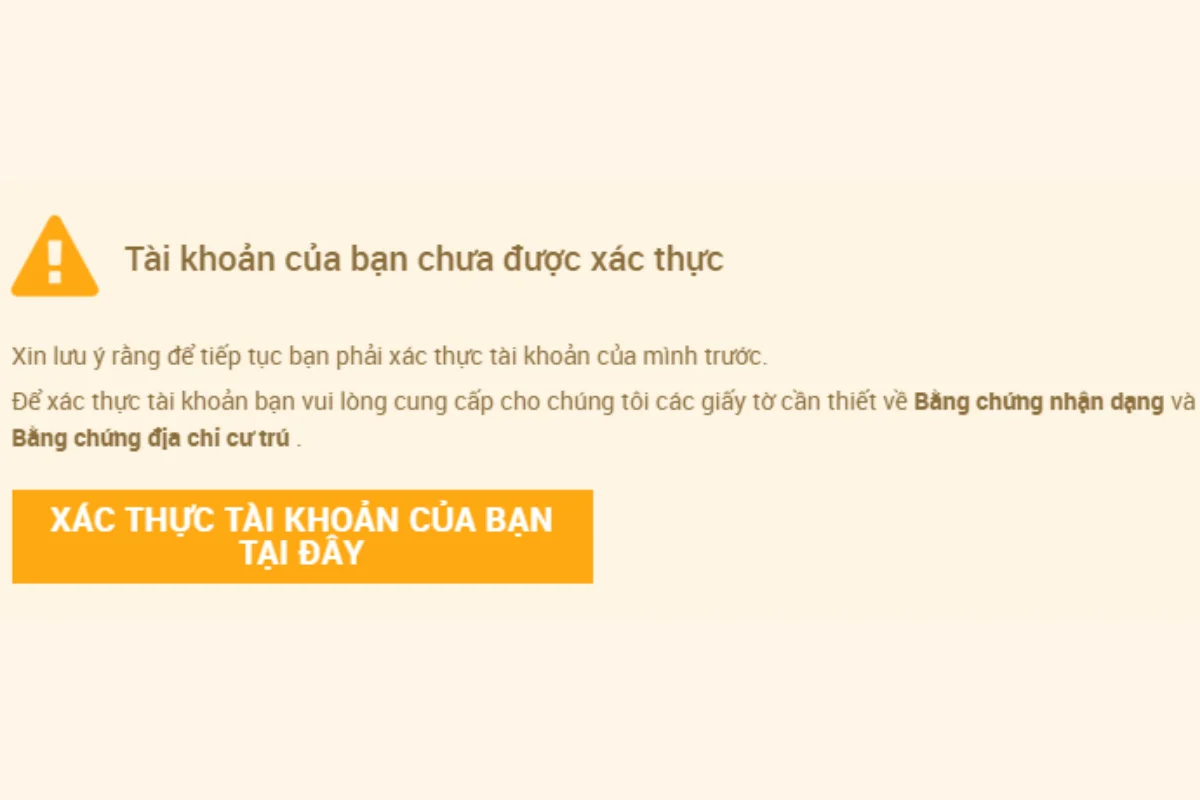 xác thực tài khoản xm